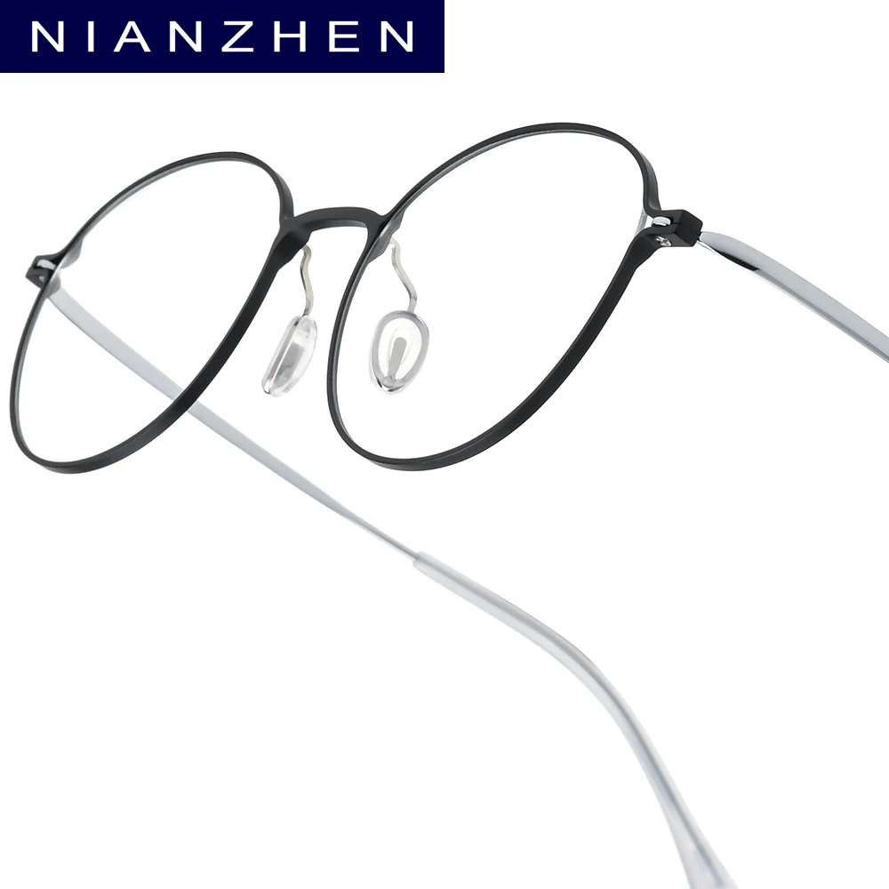 NIANZHEN Aluminum Titanium Eyeglasses Frame Men 2026 Round Brand Design Glasses Ultralight-Weight Retro Eyewear Spectacles 99814