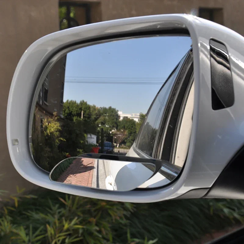 2pcs 360 Degree Adjustable Blind Spot Mirror Car Auxiliary Rearview Convex Mirror Round Frame Wide Angle Mirrors for Car Reverse