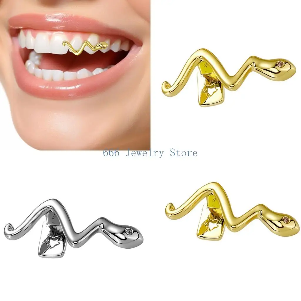 

F2TD Cool Symmetrical Snake Pattern Dental Grill Craft Of Copper For Unique