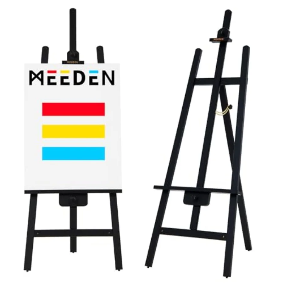 

Black Easel for Painting: A Frame Wood Easel for Adults Artists Display Sign- Holds Canvas up to 48"