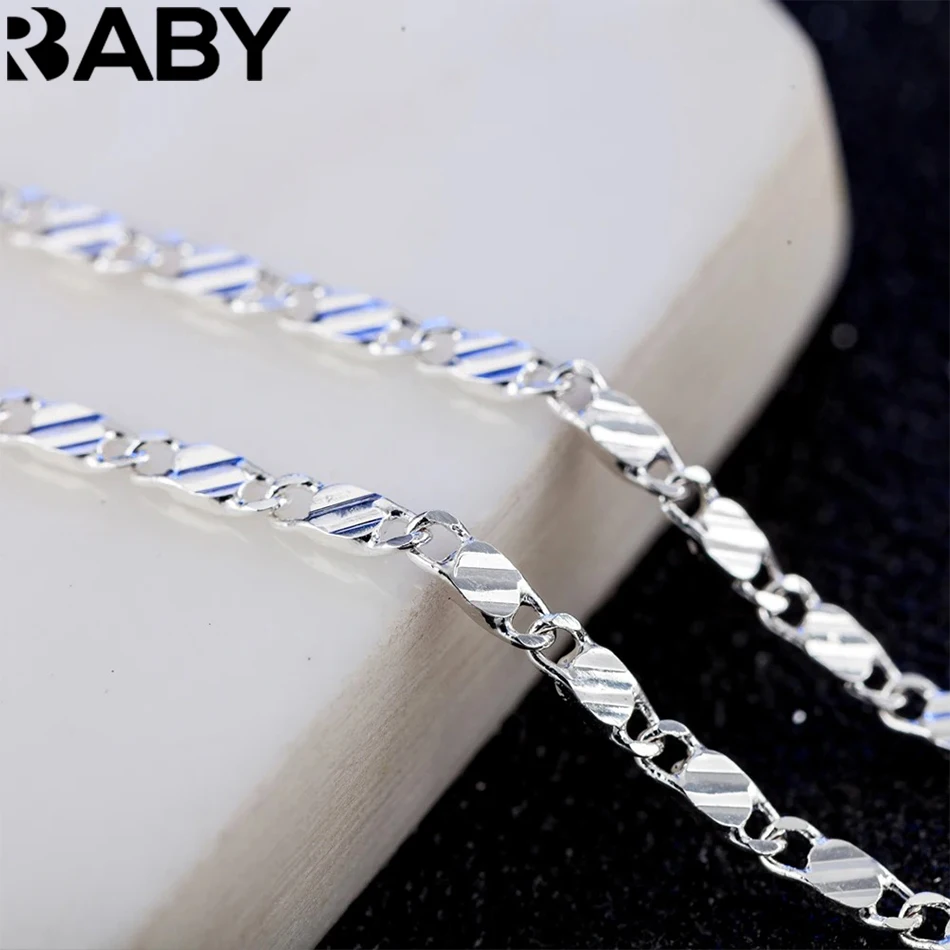 

New luxury 925 Sterling Silver special 2MM flat Clavicle chains Necklaces for Men Women wedding Jewelry Christmas gifts 40-75cm