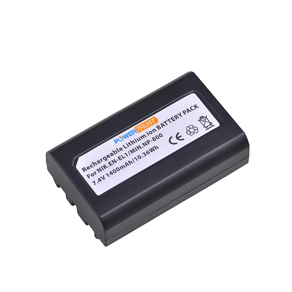 PowerTrust EN-EL1 NP-800 battery +LED Charger For Nikon Coolpix 500 775 880 885 990 995 4300 4500 4800 5000 5400 5700 8700
