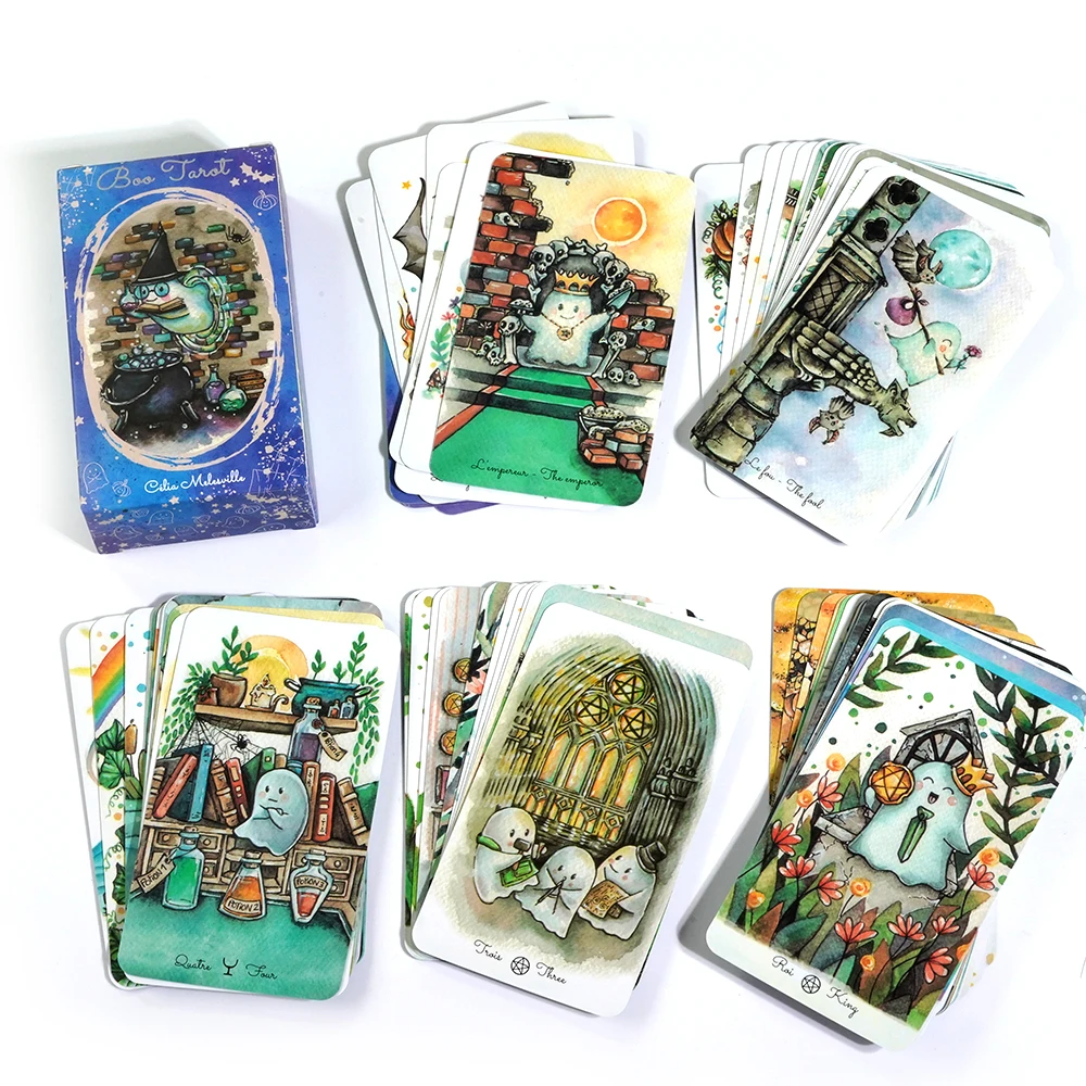 New Boo Tarot by Celia Melesville 78 Cards English Fate Divination Tarot Cards for Beginner Oracle Cards Party Table Board Game