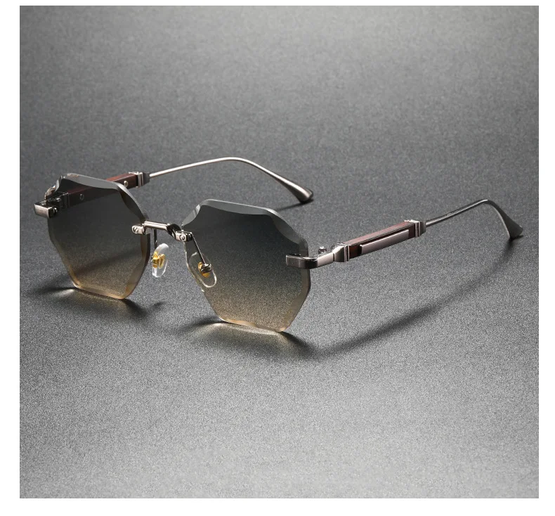 2025 neue Mann Frau Sonnenbrillen Mode Unisex Randlose Sonnenbrille Vielseitig UV400 Brillen Im Freien Fahren Trend C8880-1 – Detail 25