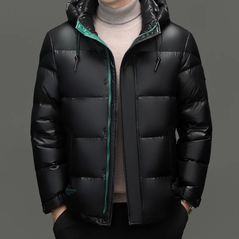 Real 90% White Duck Down Parkas Coat Men 2025 Winter 200g Feather Filling Puffer Jacket Detachable Hood  Keep Warm Outdoor Coat