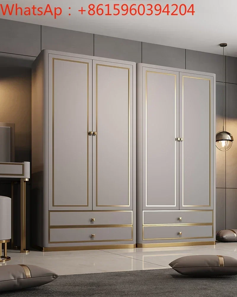 Luxury wardrobe, master bedroom, modern small household, Nordic simple two-door storage cabinet, princess ins-style