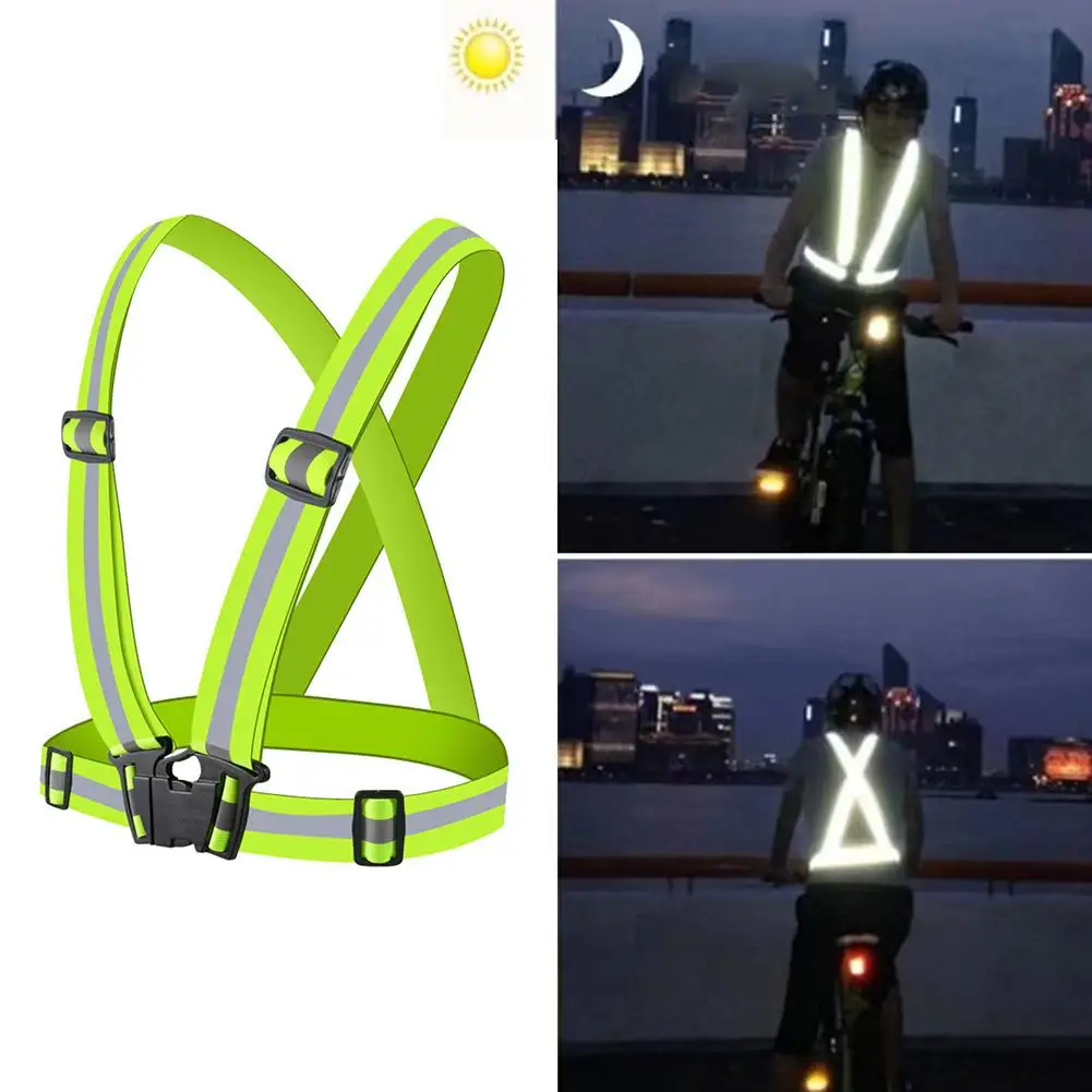 Outdoor Supplies Reflective Elastic Vest Night Running Cycling Reflective-Cloth Adjustable Safety-Vest Riding Equipment