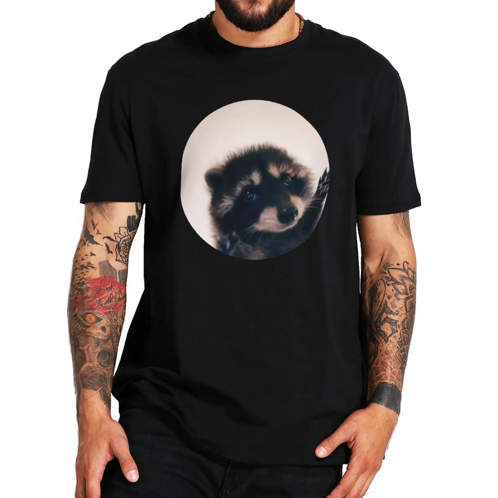 Raccoon Dancing T Shirt Funny Meme Racoons Dance Y2k Tee Tops Breathable 100% Cotton Soft Unisex O-neck T-shirt EU Size