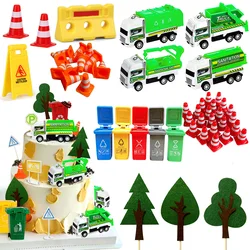 Garbage Truck Cake Topper Trash Truck Cake Decor Trash Can Birthday Party Trash Truck Waste Management Recycling Party Supplies