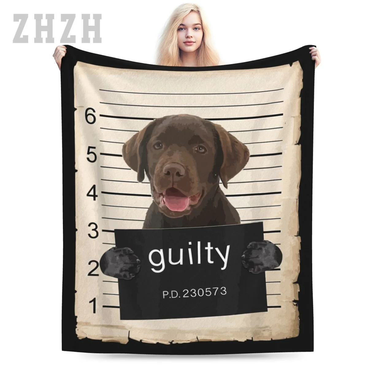 Blanket Chocolate Lab Labrador Retriever Dog Mug Shot Bad Dog Flannel Multifunction Camping Sofa Cover Keep Warm