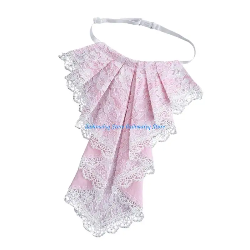 573B المستعمرة ذوي الياقات الزخرفية الأنيقة الدانتيل الدانتيل تصميم الطبقات Jabot فو فو فو