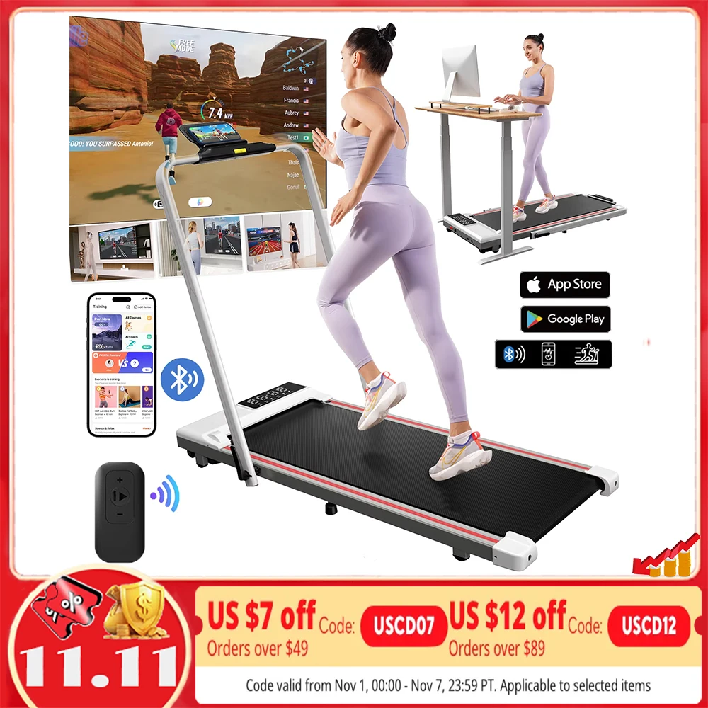 Cintas de correr para el hogar plegable, cinta de correr plegable MAX 300 libras aplicación remota Control, máquina de correr con pasamanos de seguridad