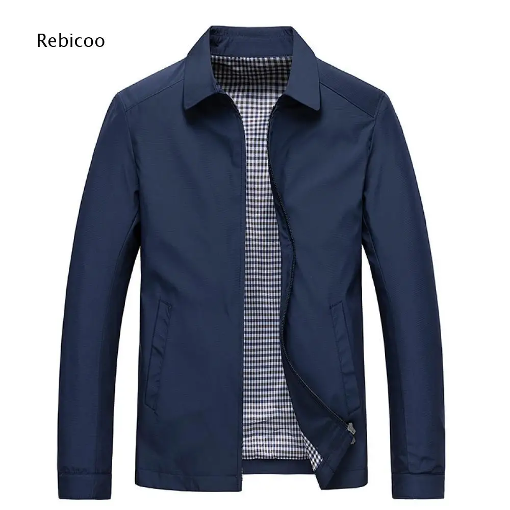 Lapel Collar Zip Closure Jacket For Men Plaid Lined Outerwear Side Pockets For Daily Matching And Multi Scenario Outdoor Uses