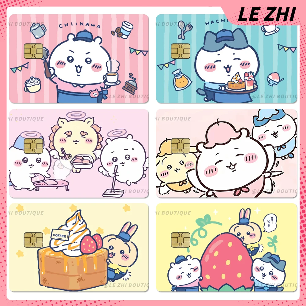 

Cartoon Anime Bank Card Access Card Pvc Waterproof Sticker Cute Chiikawa Shining Rainbow Love Star Protective Sticker Gifts