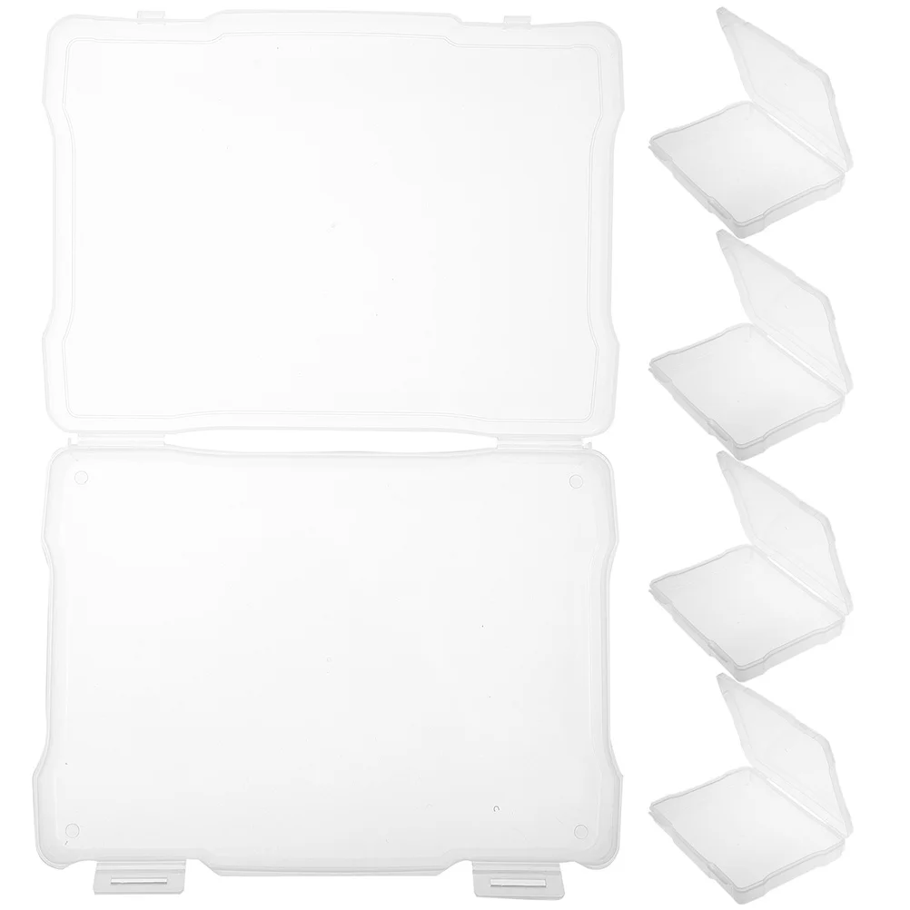 

5pcs Photo Storage Box Portable Plastic Organizer For Crafts Cards Photos Small Parts Hardware Accessories Container Case