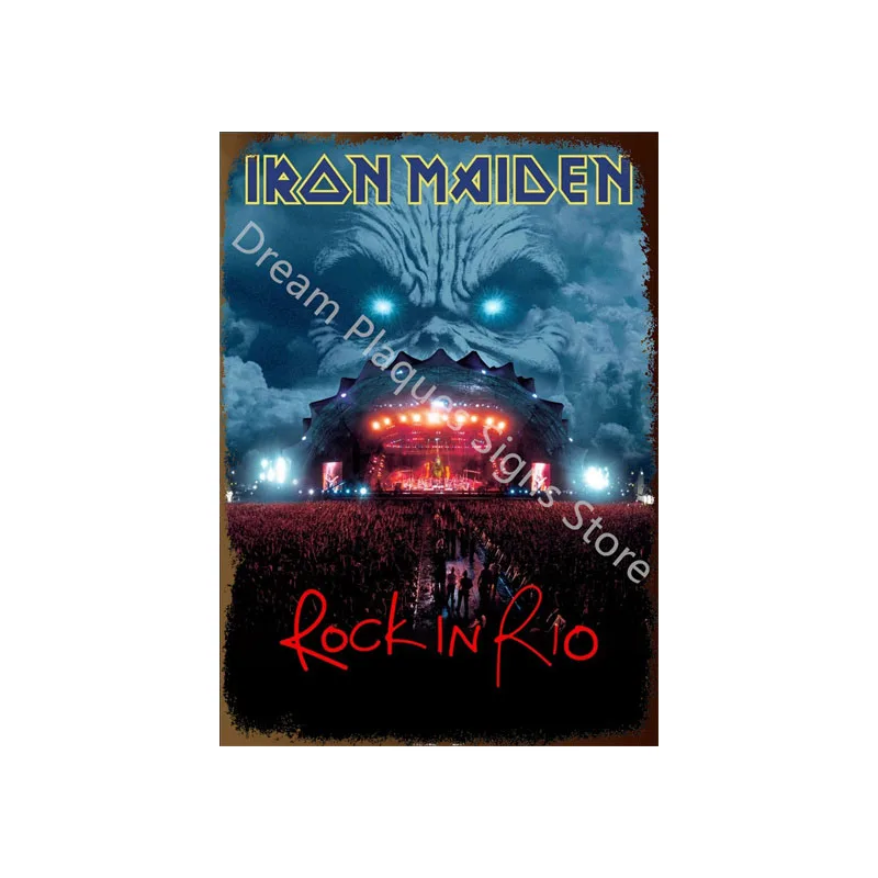 Iron Maiden Book of Souls Officieel Metalen Tin Bord 8x12 Inch, Vintage Rock Band Poster Wall Art voor Bar Pub Man Cave Home Decor