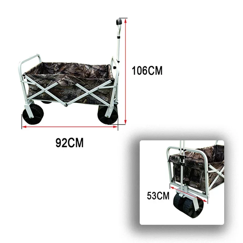 TAO Folding cloth pocket cart four-way campground trailer fishing barbecue trolley beach