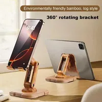 Wood Phone Holder Foldable Stand Smartphone Support Tablet Stand Desktop Phone Holder Bracket Portable Phone Tablet Desktop Rack