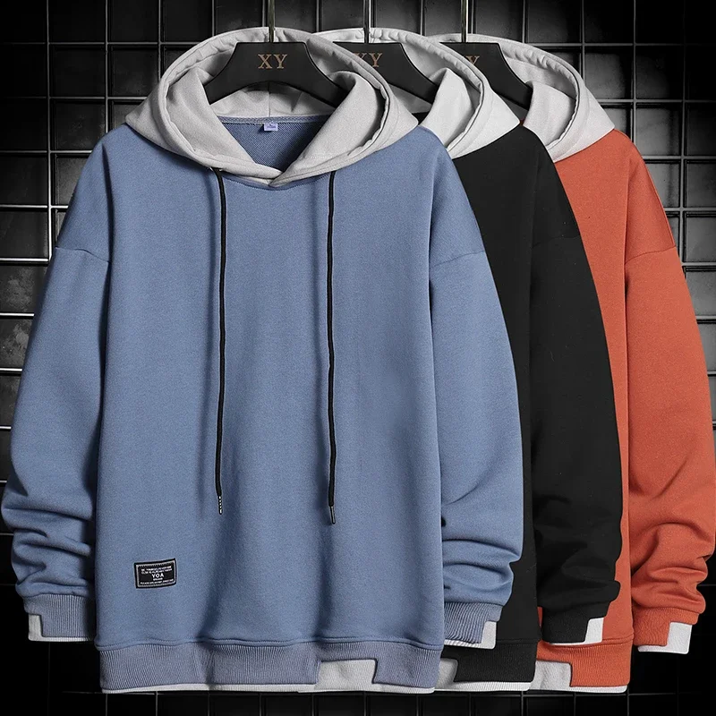 Men Hoodies Sweatshirt Casual Fashion Clothes Mens Korean Harajuku Hip Hop Pullover Hooded Streetwear Loose Large Size 4XL