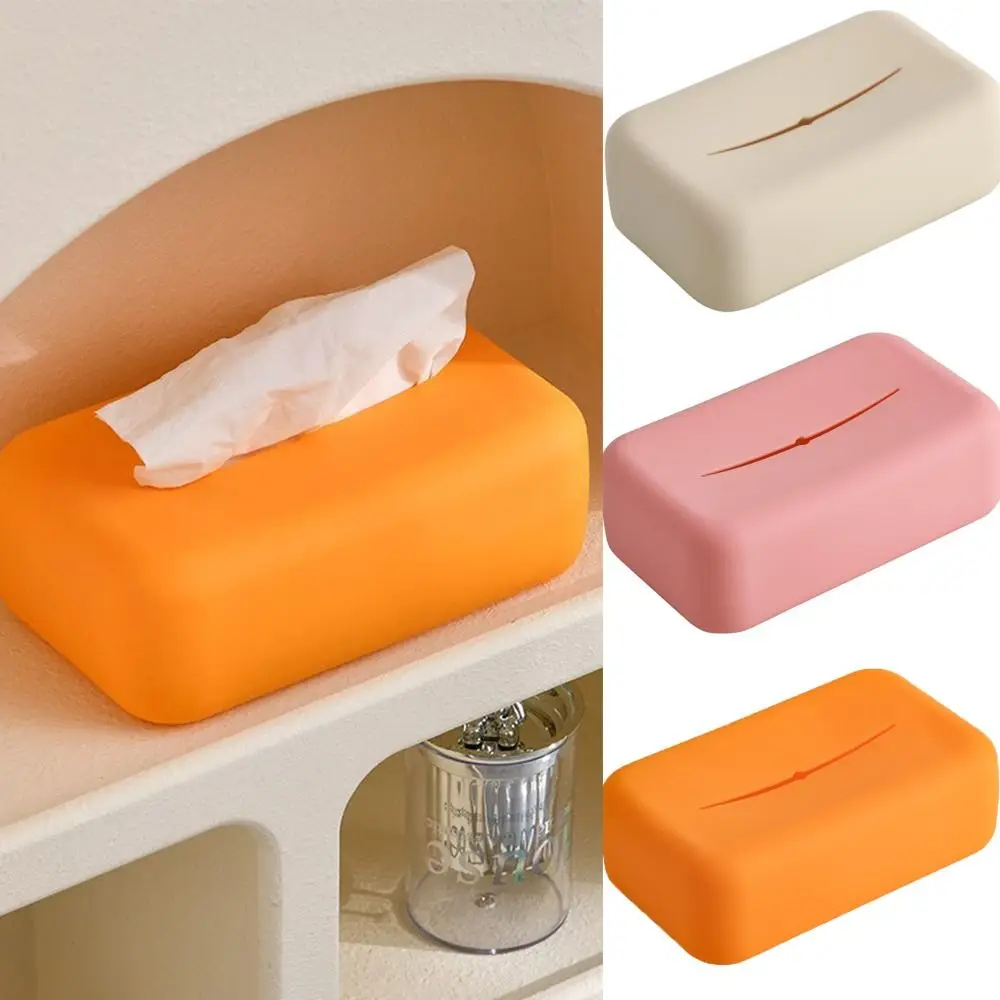 Simple Style Silicone Tissue Box New Soft Silicone Portable Paper Storage Box Waterproof Tissue Box Cover