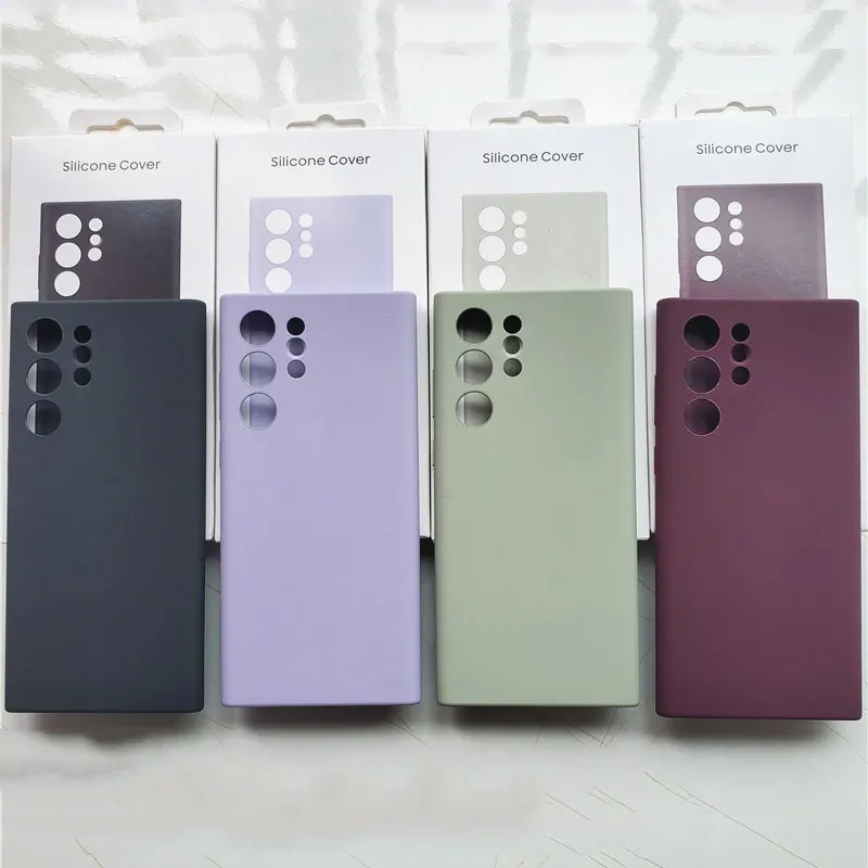 For Samsung Galaxy S22 Ultra 5G Case Liquid Silicone Case Silky Soft-Touch Back Protective Cover For Galaxy S22Ultra Phone Case