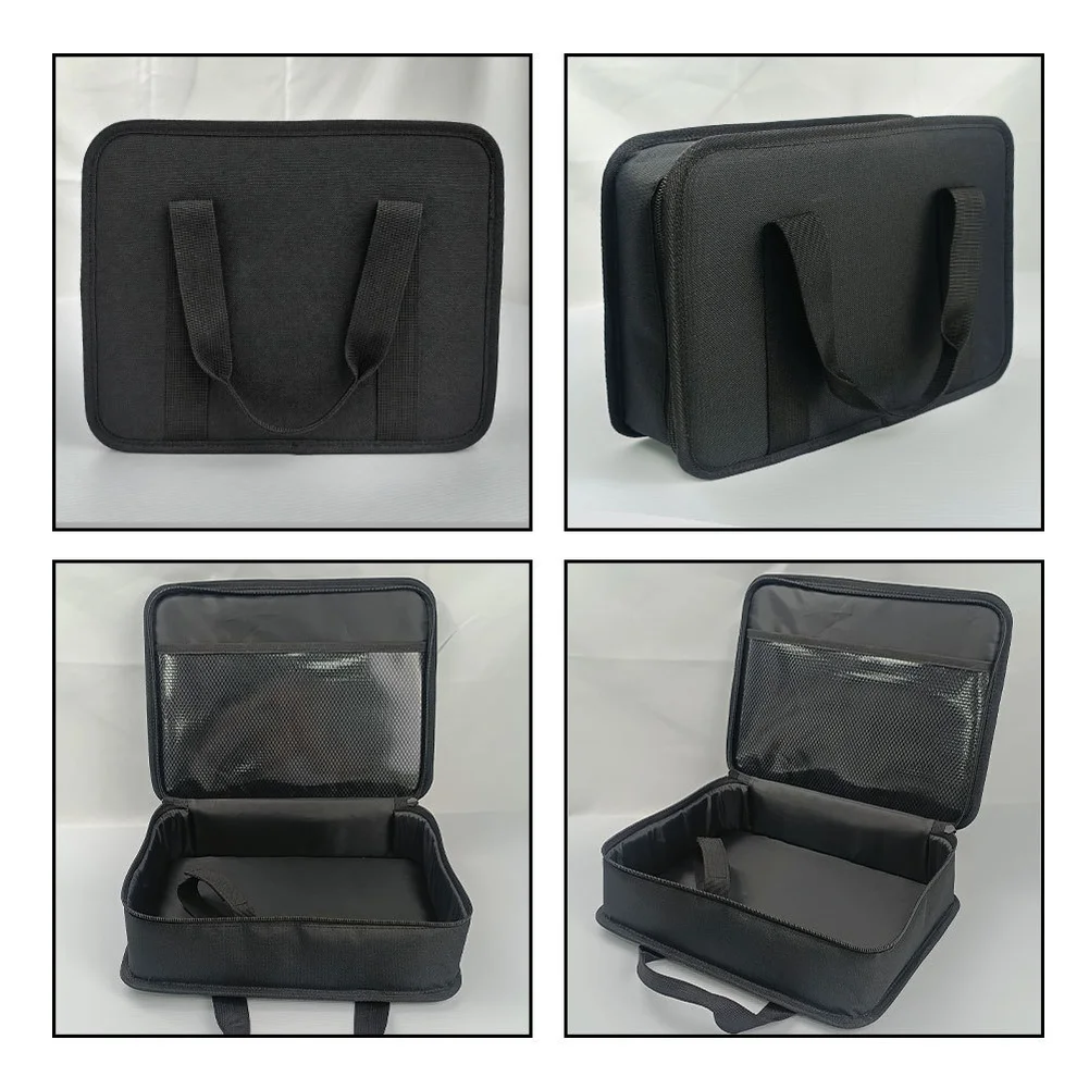 Tool organizer bag for impact wrenches and For cordless drills featuring mesh pockets and double zipper closure