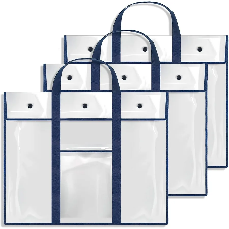 3 عبوات كبيرة من حقيبة تخزين الملصقات 31.5 × 25.5 حامل لوحة الإعلانات حاوية محفظة فنية لتنظيم الفصول الدراسية للمعلمين