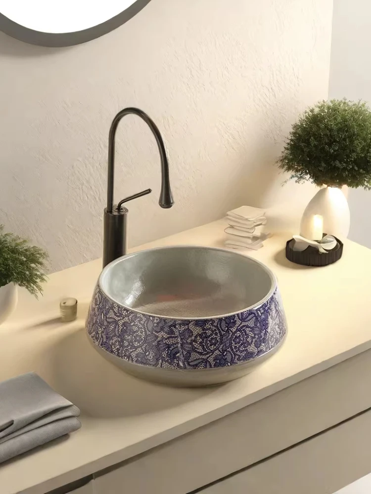 

Balcony retro outdoor courtyard basin household face wash small size basin