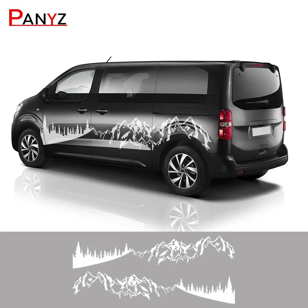 Mountain Styling Car Stickers For Citroen Jumpy Peugeot Expert Fiat Scudo Motorhome Camper Van Decor Decals Tuning Accessories