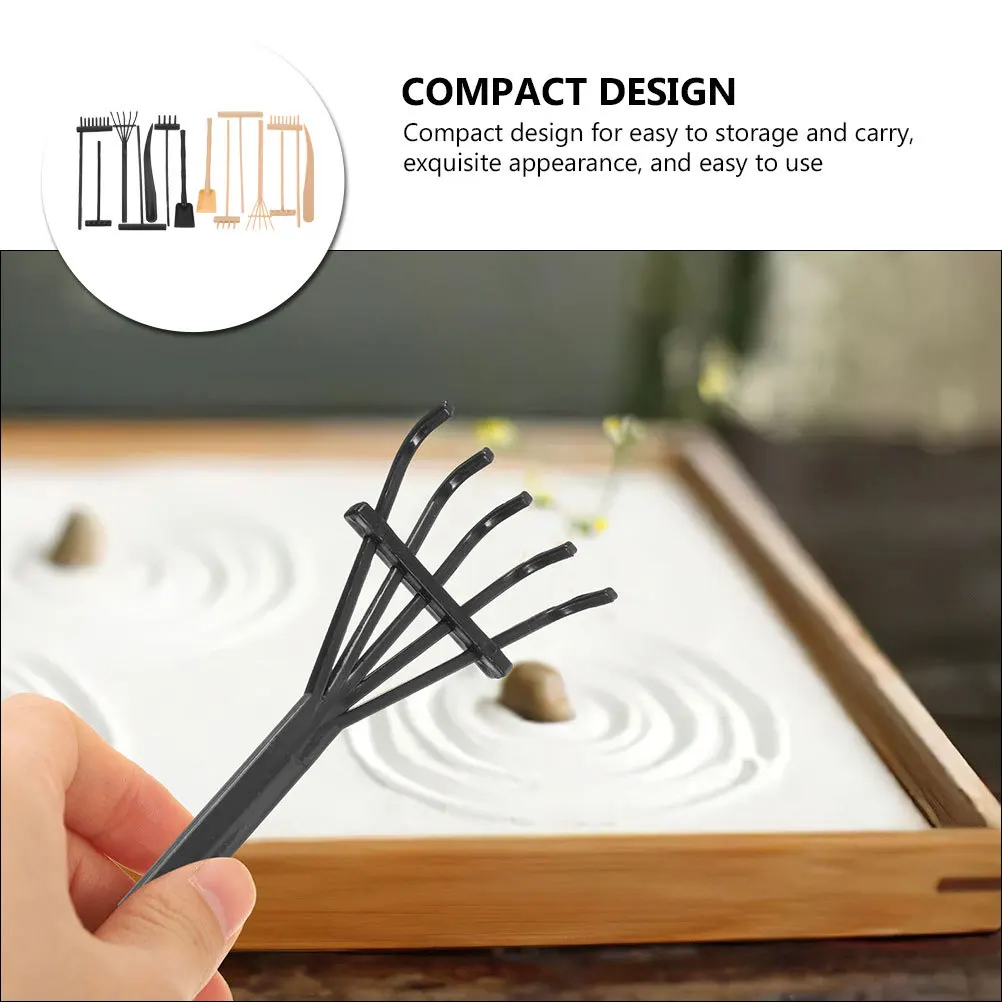 

14pcs Rake Set Zen Mini Rakes Sand Table Accessories For Desk Sandbox Garden Plastic Rake Crafts Zen Sand Tray Tools Miniature