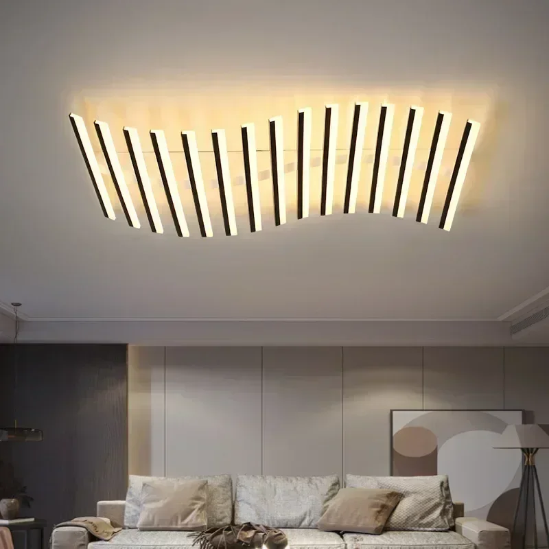 Modern Minimalist LED Pendant Light Fish Bone Metal Chandelier Home Decor for Counter Dinning Living Room Corridor Lamp Fixtures