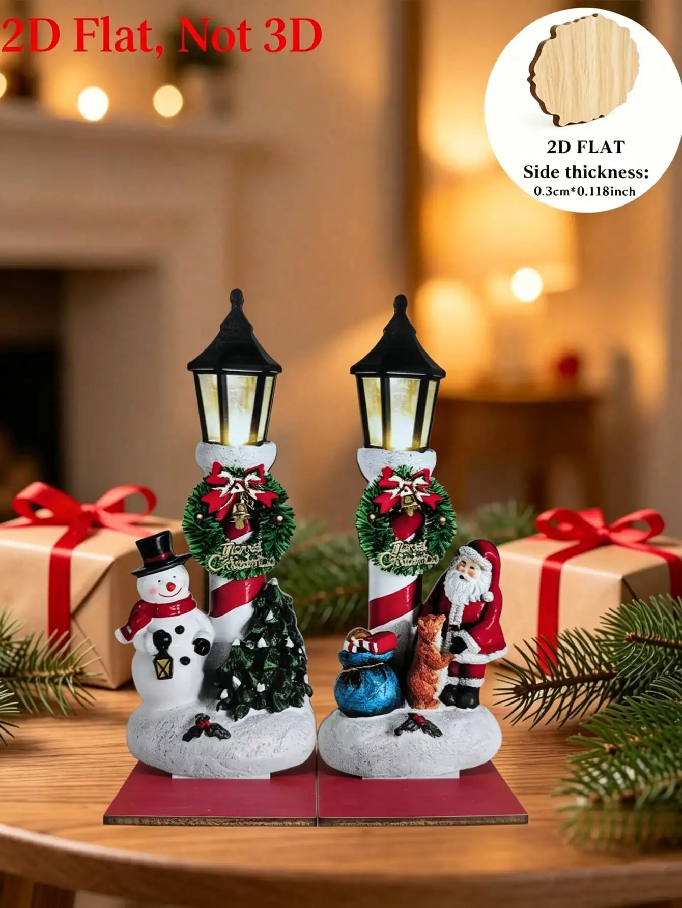 2pcs Vintage Farmhouse Style Christmas Tabletop Decor Set, Suitable For Holiday Centerpiece Decoration, Includes Mini Pine Tree And Snowman/Santa Claus Decor, Artificial Tabletop Decorations, Suitable For Mantel, Windowsill, SH260829144707274513563