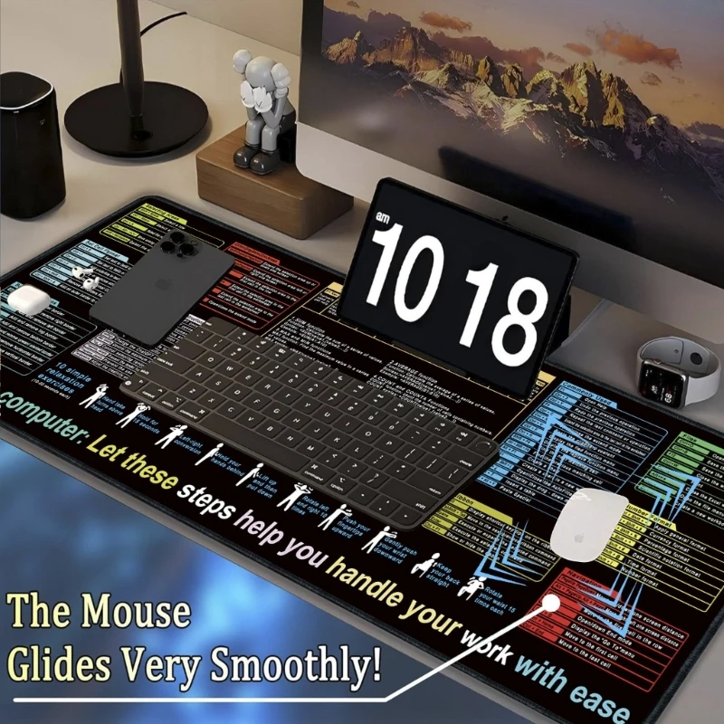 

Extended Keyboard Mouse Mat Shortcut Gaming Keyboard Mouse Pad Mousepad Desk Mat H8WD