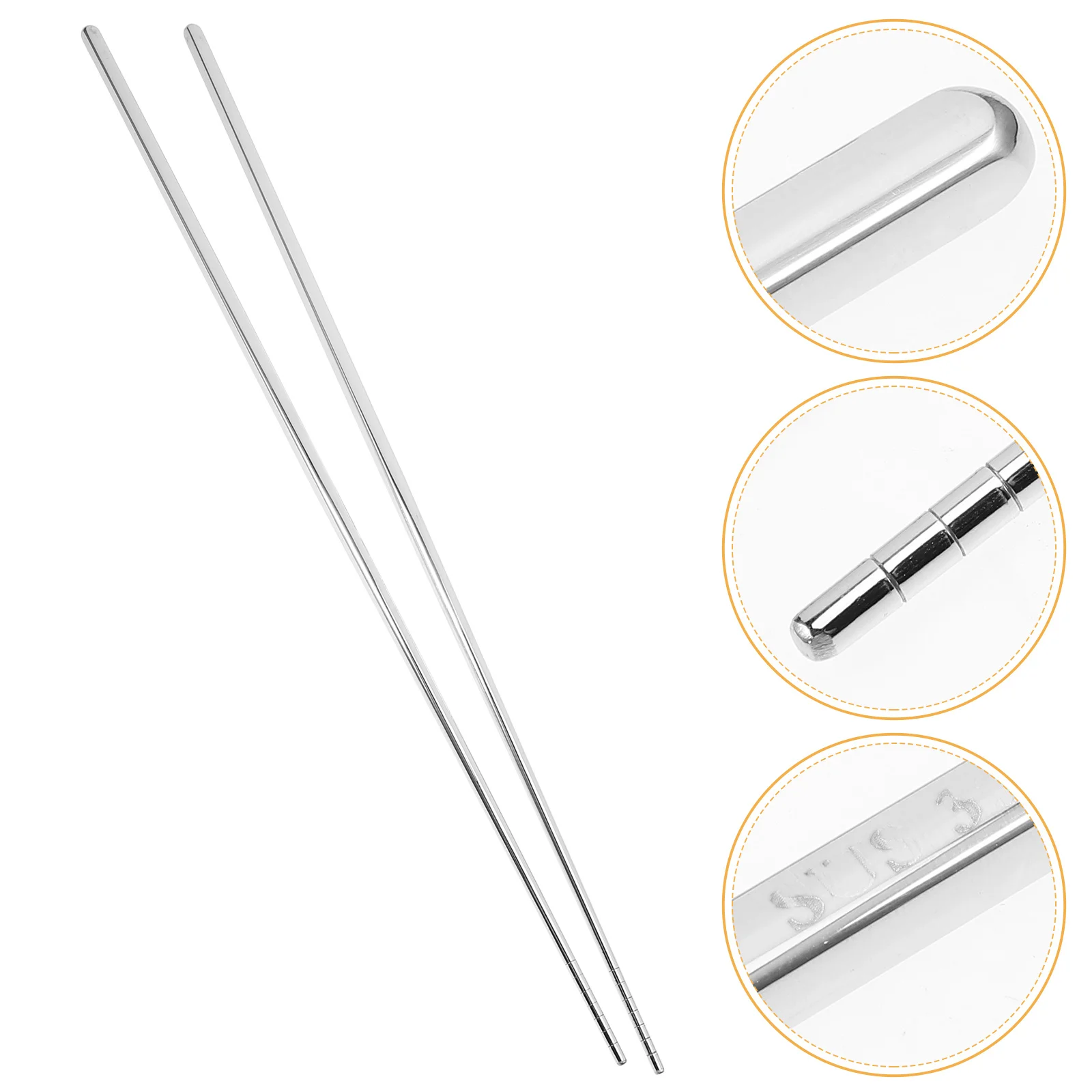 

1Pair 45cm Stainless Steel Chopsticks Rust Resistant Multi Function Kitchen Tableware Ramen Noodles Chopsticks