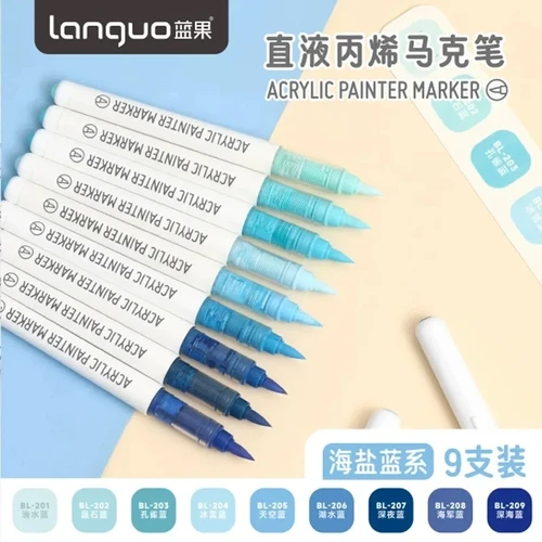 LANGUO 171/9 colores directos pintura acrílica líquida rotulador pincel marcador pintura dibujo para zapatos papelería escuela arte suministros