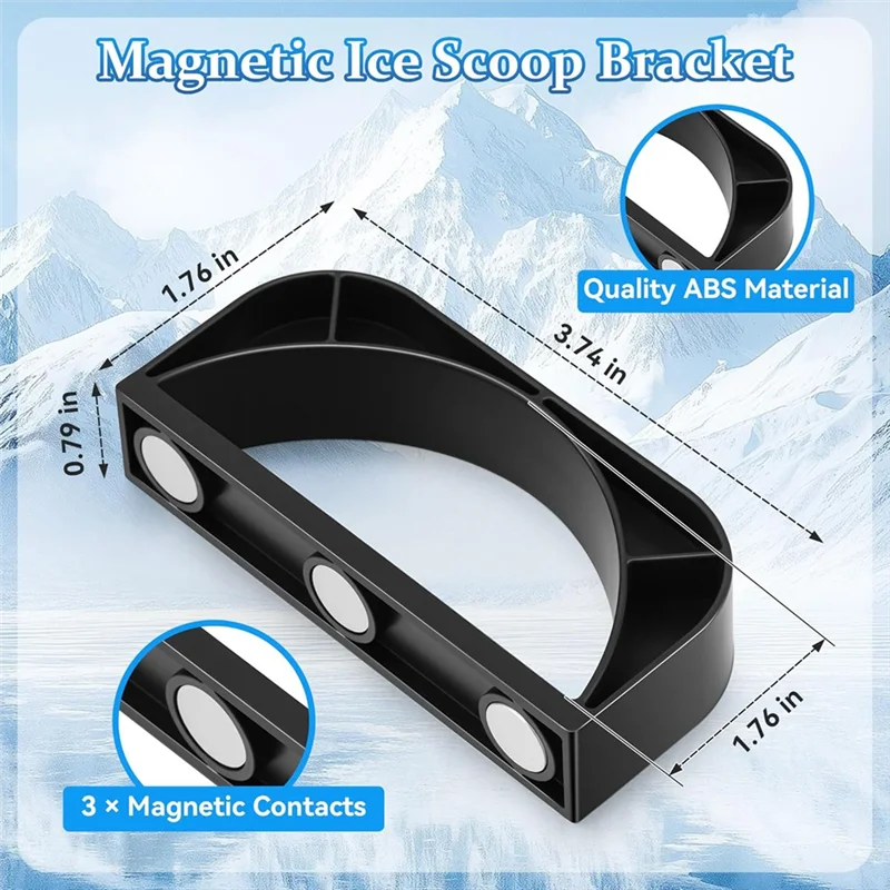 【在庫切れ】GE Opal 2.0 互換アイススクープ 磁気ホルダー付き 9 インチ ステンレススチール ナゲット製氷機用 シルバー