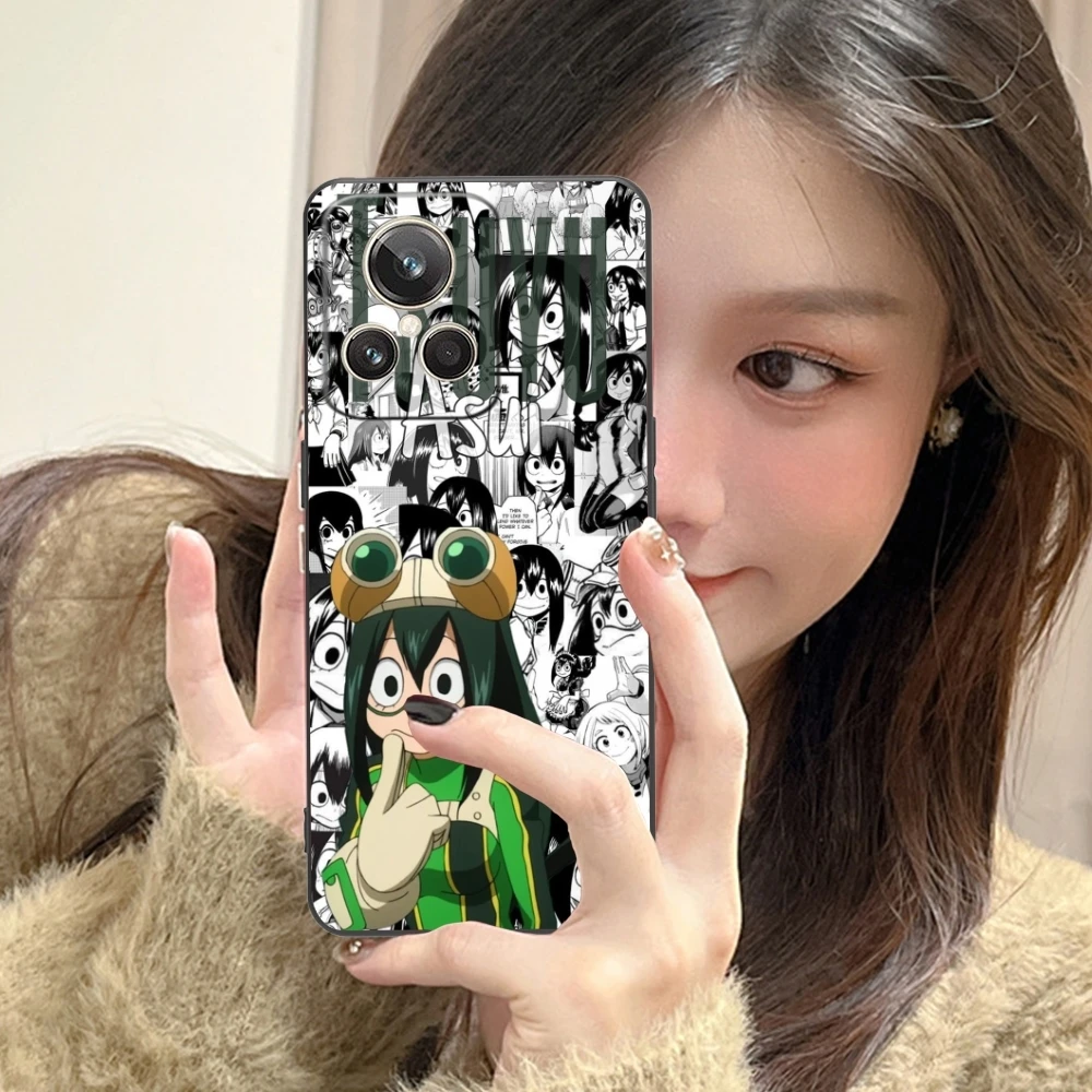 Hero Tsuyu Asui Froppy Cell Phone Case for Realme GT 2 9i 8i 7i Pro X50 X2 C35 C21 C20 C11 C3 Black Soft Phone Cover Shell