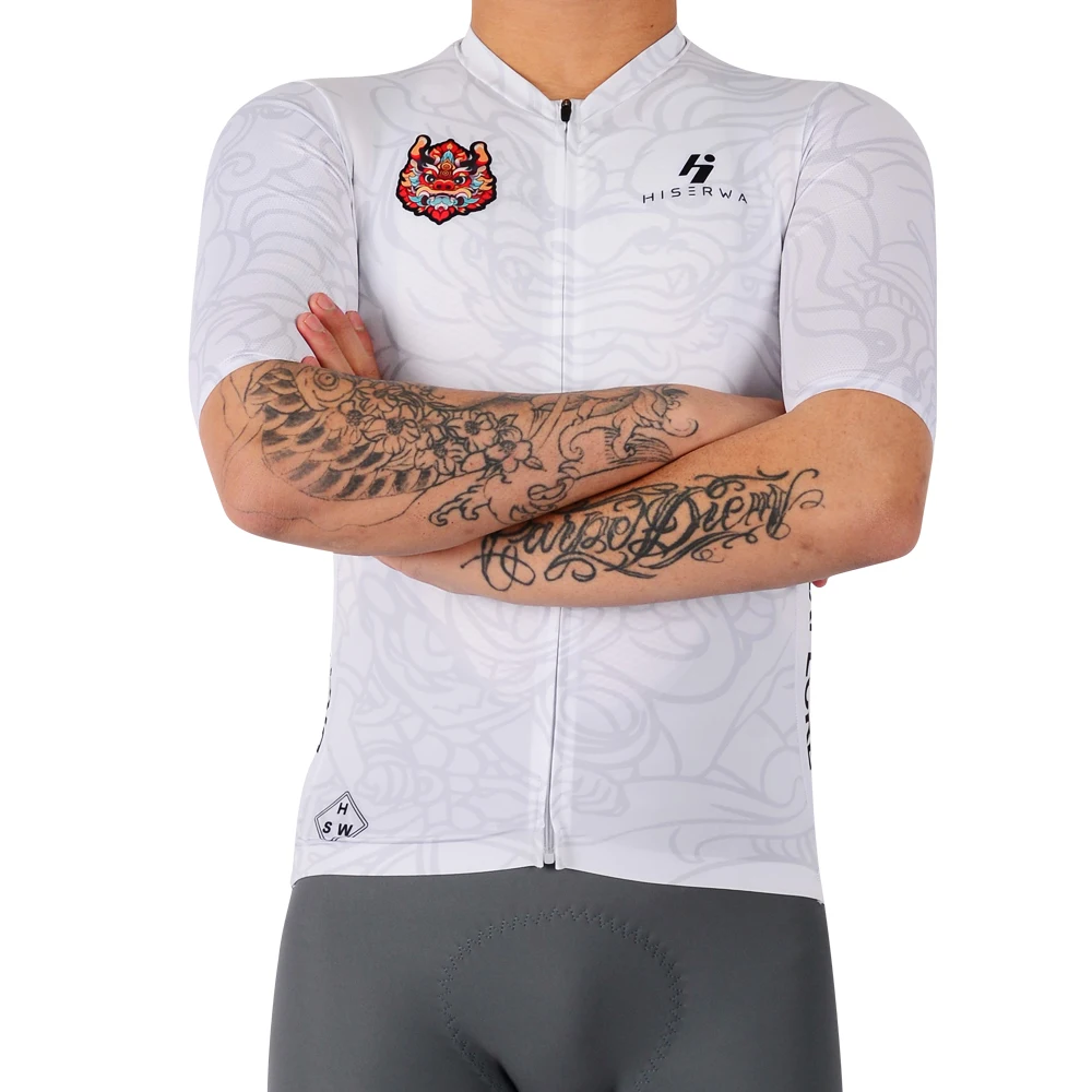 HISERWA 2024 Dragon Cycling Jersey Men High Quality Breathable Slim Fit Aero Cycling Jersey Short Sleeve MTB Road Bike Shirts