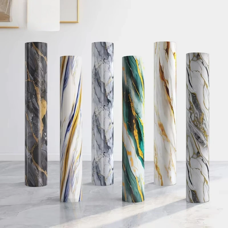 Waterproof PVC 3D Marble Wallpapers Wall Coating Modern Wall Paper Floor Sticker Home Kitchen Decoration