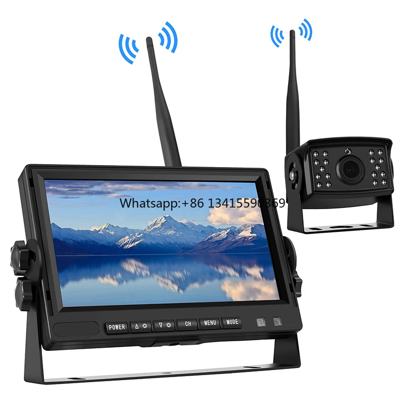 

Дешевая цена, парковочная беспроводная система заднего вида, беспроводная камера ночного вида, автомобильный резервный монитор, комплект дисплея для автобуса, грузовика, вилочного погрузчика