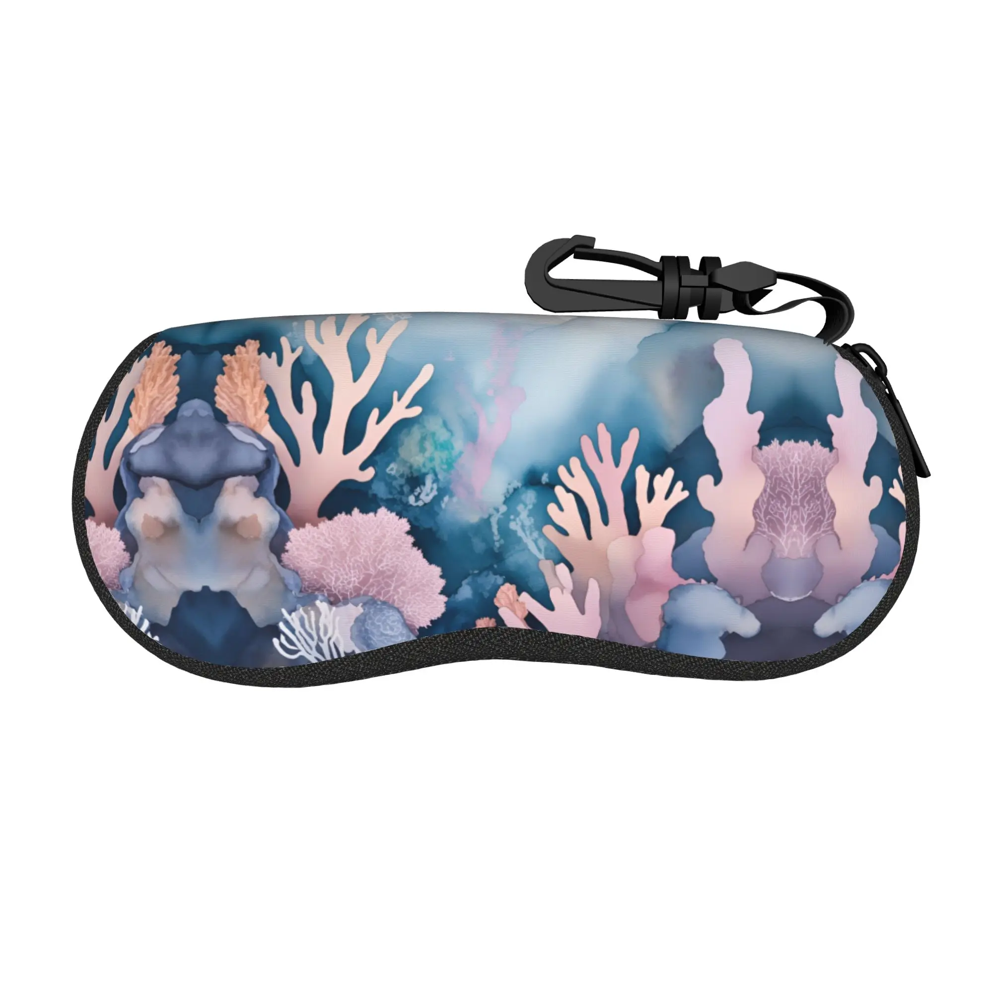 watercolor sea animals underwater world Merchandise Glasses Case for Women Men Printing Box  Glasses Box Ins Eye Contacts Case