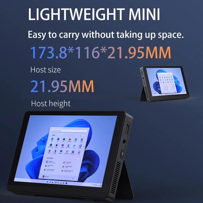 MOREFINE 12a generazione Intel N200 Mini PC da 7 pollici Windows 11 WiFi6 BT5.2 16GB/512G Touch Screen 4K Tablet PC 3400mAh Mini Host desktop