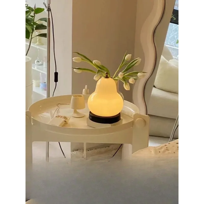 Middle French Cream Pear Table Lamp Bedroom Bedside Study Living Room Charging Touch Portable Atmosphere Small Night Light