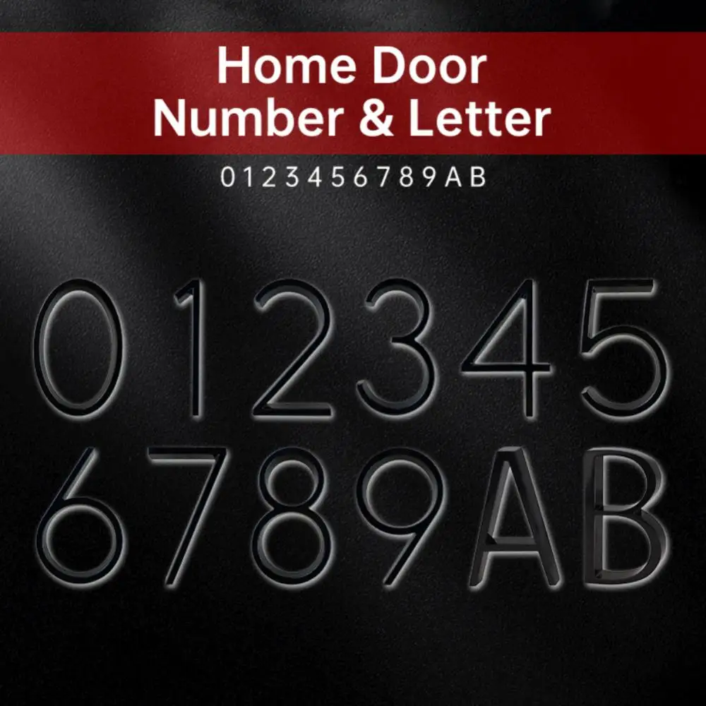 Floating House Number Letters Easy To Install Modern Home Decor Numbers Address Plaque Sign House Drawer Sign Black Zinc Alloy