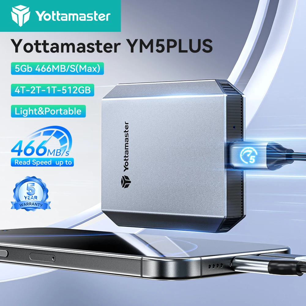 Yottamaster unidad externa SSD portátil disco duro externo 512GB 1TB disco duro de estado sólido 5Gbps 466MB/S tipo C 4K PSSD