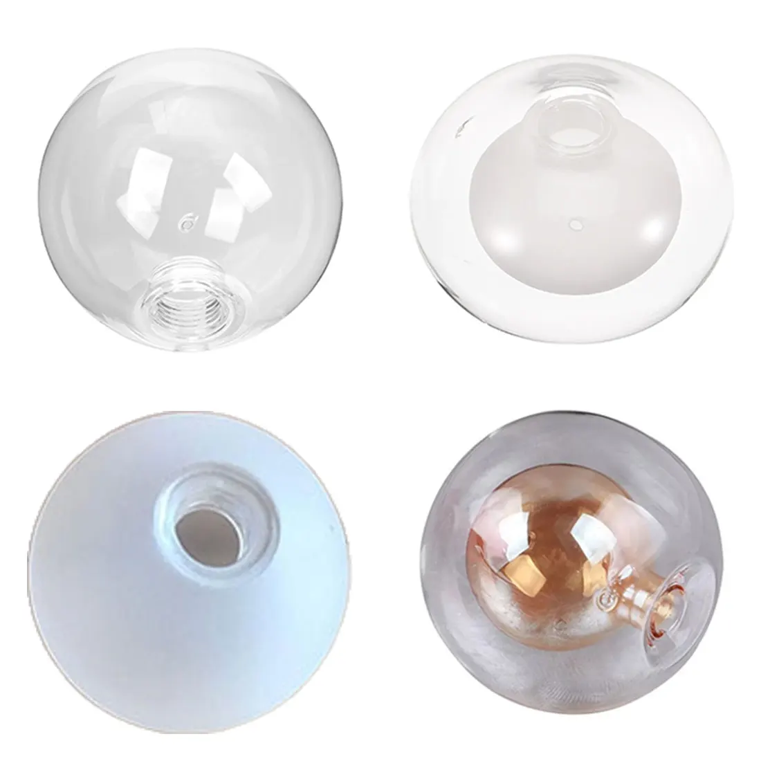 Globe D8cm D10cm D12cm D15cm D18cm D20cm D25cm G9 Glass Shade Cover Replacement with 2cm Screw Fitter Opening for Accessory Part