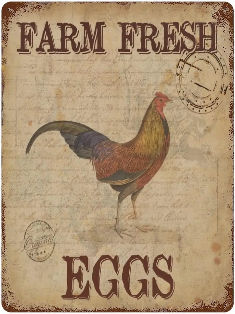 Farmers Market  Metal Tin Sign, Farm Eggs Plaque Plate Retro Vintage Bar Kitchen Signs Wall Dec