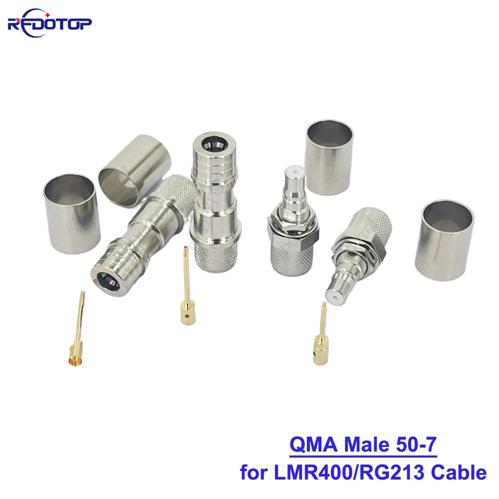 

10PCS/Lot QMA Male/QMA Female Blukhead Jack RF Coaxial Connector 50 Ohm 50-7 QMA Connector for LMR400/RG213 Cable Wholesales