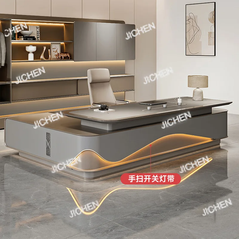 Light Luxury Boss Table, Desk, Simple Modern Table And Chair Combination, President, High-end Chairperson, Large Class Desk,