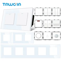 Wall Light Switch Panel 1/2/3 Gang 1/2 Way Switch Part Dimmer Curtain Doorbell Body Sensor Speed Controller DIY Function Part
